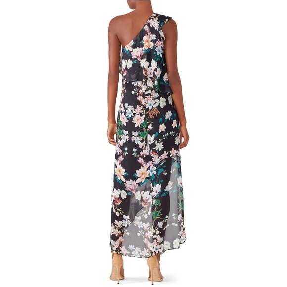 Slate & Willow Women's Maxi Dress Black Hudson Floral One-Shoulder Sz 4 - Picture 8 of 15